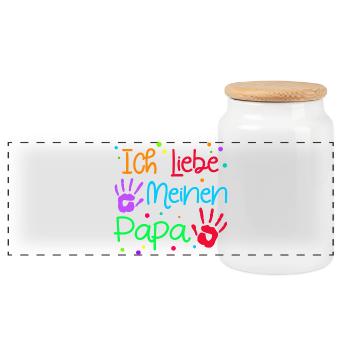 I Love Dad Favorite Dad Father's Day Best Dad - Panoramic Cookie Jar with Wooden Lid - white - Front