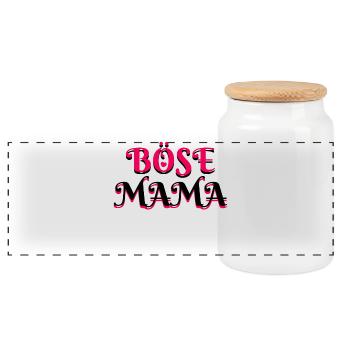 Böse Mama Muttertag Lustig Sarkastisch Alles Gute - Panorama Keksdose mit Holzdeckel - Weiß - Vorne