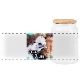 fluffy chicken poster - Boîte à biscuits avec couvercle en bois - blanc - Devant