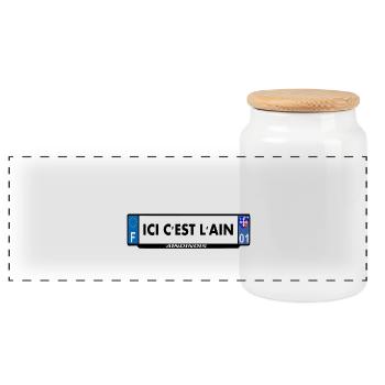 ici c'est l'ain - Boîte à biscuits avec couvercle en bois - blanc - Devant