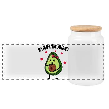 Maman avocat bébé naissance Grossesse ventre bébé - Boîte à biscuits avec couvercle en bois - blanc - Devant