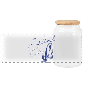WINDSURFING - SURFER WINDSURFER gift - Panoramic Cookie Jar with Wooden Lid - white - Front