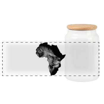 continent afrique lion - Boîte à biscuits avec couvercle en bois - blanc - Devant