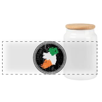 Emblème de la carte tricolore d’Irlande - Boîte à biscuits avec couvercle en bois - blanc - Devant