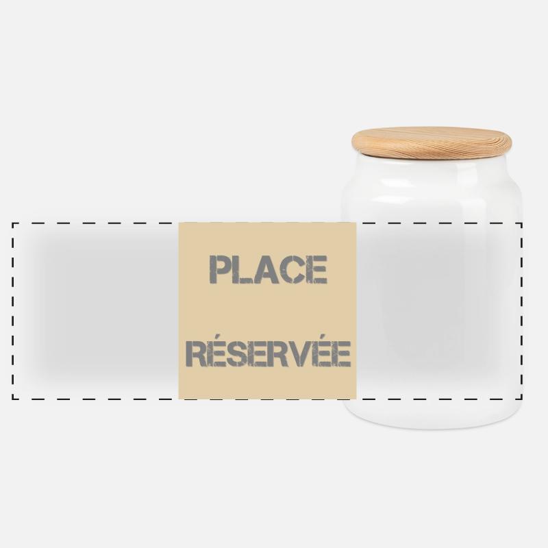 Place Réservée Distress Beige - Boîte à biscuits avec couvercle en bois - blanc