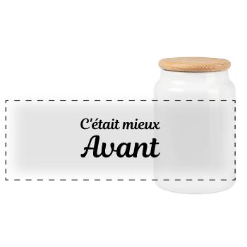 c'était mieux avant, humour crise covid - Boîte à biscuits avec couvercle en bois - blanc - Devant