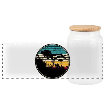Plongée sous-marine - Boîte à biscuits avec couvercle en bois - blanc - Devant