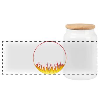 Kreis on fire - Panorama Keksdose mit Holzdeckel - Weiß - Vorne