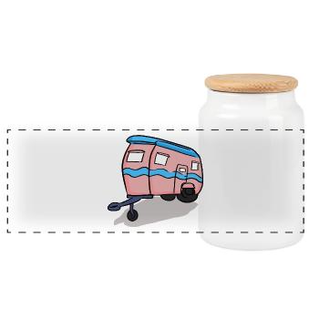 Urlaub Ferien Reisen Verreisen Sommer Sonne - Panorama Keksdose mit Holzdeckel - Weiß - Vorne