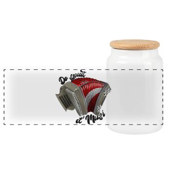 Do spuit d'Musi ZiachON! - Panoramic Cookie Jar with Wooden Lid - white - Front