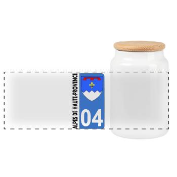 High-Provence Alps - Panoramic Cookie Jar with Wooden Lid - white - Front