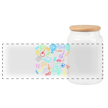 School Learning Timpani School Start School Start - Panoramic Cookie Jar with Wooden Lid - white - Front