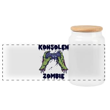 Zocker Konsole Controller Videogames Gamer Zocker - Panorama Keksdose mit Holzdeckel - Weiß - Vorne