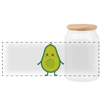 Avocat (Avocado Man) - Boîte à biscuits avec couvercle en bois - blanc - Devant