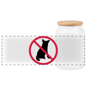 Dogs Forbidden Shield - Panoramic Cookie Jar with Wooden Lid - white - Front