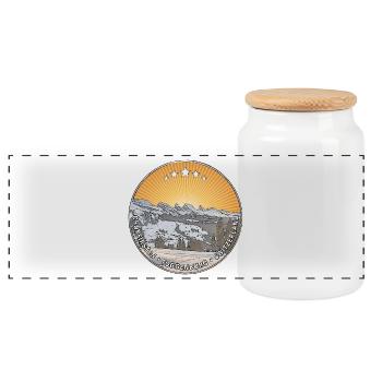 Churfirsten Toggenburg Switzerland - Panorama Keksdose mit Holzdeckel - Weiß - Vorne