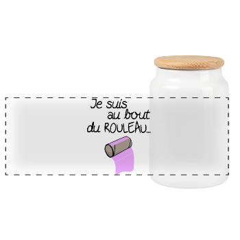 je suis au bout du rouleau - Boîte à biscuits avec couvercle en bois - blanc - Devant