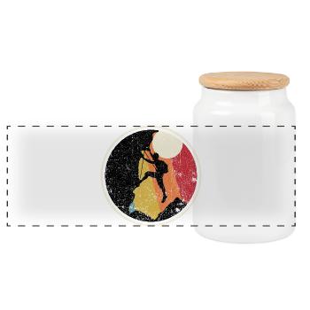 Sunset Summit Climber - Panoramic Cookie Jar with Wooden Lid - white - Front