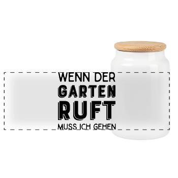 Hobbygärtner - Panorama Keksdose mit Holzdeckel - Weiß - Vorne