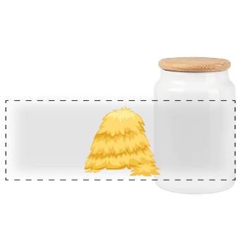 Why is there straw here? - Panoramic Cookie Jar with Wooden Lid - white - Front