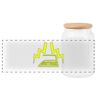 IRON WOMAN Lightning Super Mom Mother's Day Gift - Panoramic Cookie Jar with Wooden Lid - white - Front