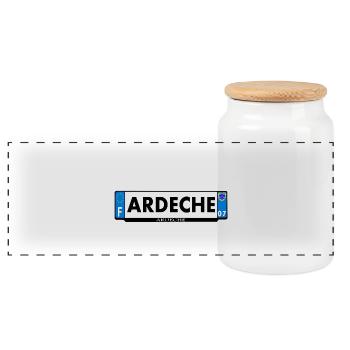 ardèche - Panoramic Cookie Jar with Wooden Lid - white - Front
