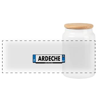 ardèche - Panoramic Cookie Jar with Wooden Lid - white - Front