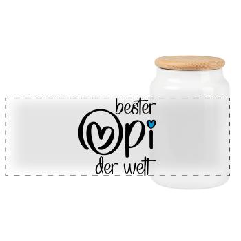 Geschenke für Opi - Panorama Keksdose mit Holzdeckel - Weiß - Vorne