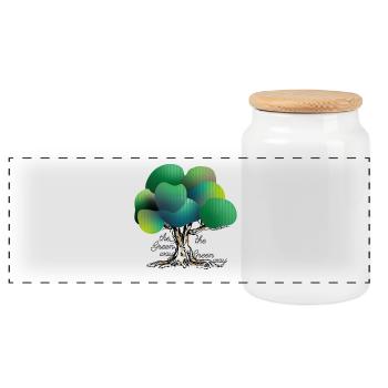 The green Way - Panoramic Cookie Jar with Wooden Lid - white - Front