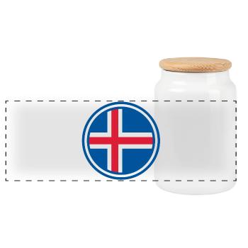 Drapeau Islande rond - Boîte à biscuits avec couvercle en bois - blanc - Devant