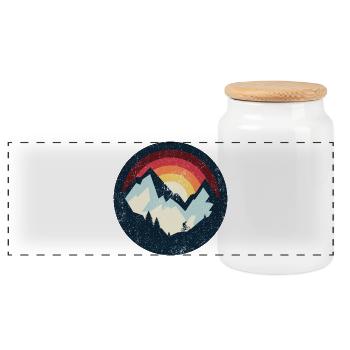 Sunset Ridge Mountain Ride - Panoramic Cookie Jar with Wooden Lid - white - Front