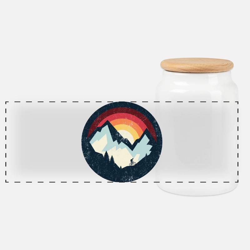 Sunset Ridge Mountain Ride - Panorama Keksdose mit Holzdeckel - Weiß