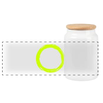 Cercle - Boîte à biscuits avec couvercle en bois - blanc - Devant