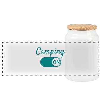 Mode de camping à - Boîte à biscuits avec couvercle en bois - blanc - Devant