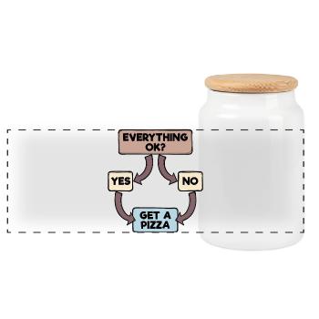 Lustiges Design Cooler Spruch - Panorama Keksdose mit Holzdeckel - Weiß - Vorne