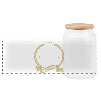Bester Opa Limited Edition Russisch für Großvater - Panorama Keksdose mit Holzdeckel - Weiß - Vorne