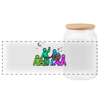 Les meilleurs amis amis amitié - Boîte à biscuits avec couvercle en bois - blanc - Devant