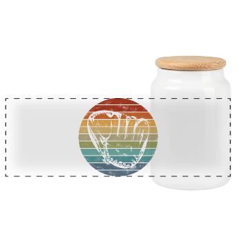 baseball - Panoramic Cookie Jar with Wooden Lid - white - Front