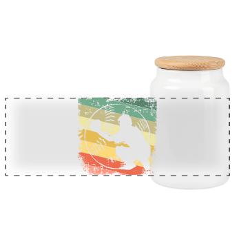 Base-ball - Boîte à biscuits avec couvercle en bois - blanc - Devant
