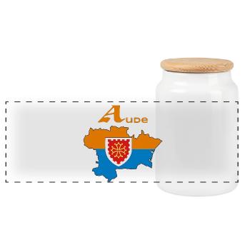Aude - Panoramic Cookie Jar with Wooden Lid - white - Front