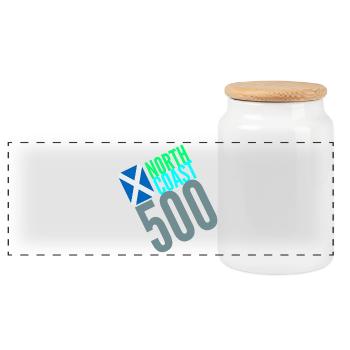 NORTH COAST 500 SCOTLAND - Panoramic Cookie Jar with Wooden Lid - white - Front