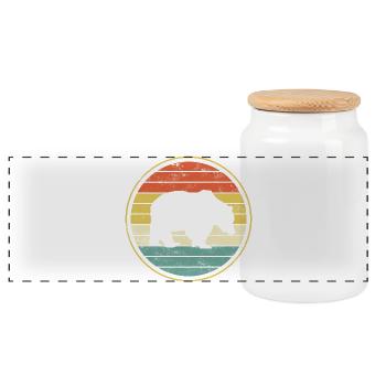Ours ours - Boîte à biscuits avec couvercle en bois - blanc - Devant