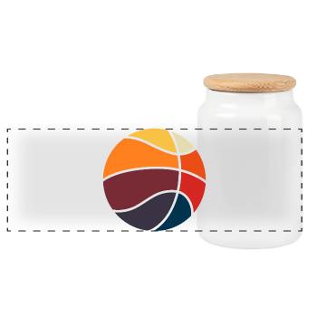 Colorful Abstract Energy Design - Panoramic Cookie Jar with Wooden Lid - white - Front
