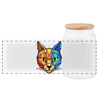 Tigre animal - Boîte à biscuits avec couvercle en bois - blanc - Devant