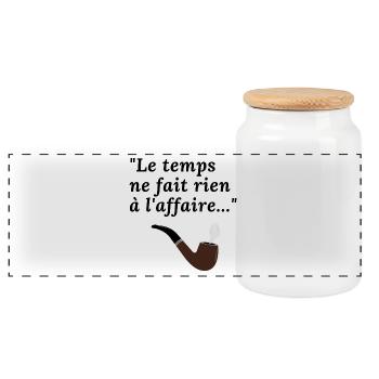 Le temps ne fait rien à l'affaire - Boîte à biscuits avec couvercle en bois - blanc - Devant