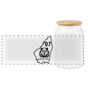 Ardèche - Panoramic Cookie Jar with Wooden Lid - white - Front