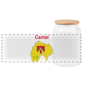 Cantal - Panoramic Cookie Jar with Wooden Lid - white - Front