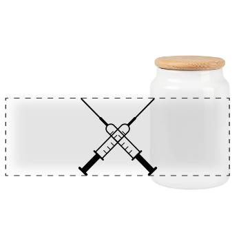 Médicament - Boîte à biscuits avec couvercle en bois - blanc - Devant