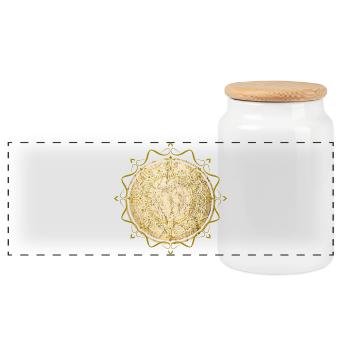 mandala bouddhisme spiritualité - Boîte à biscuits avec couvercle en bois - blanc - Devant