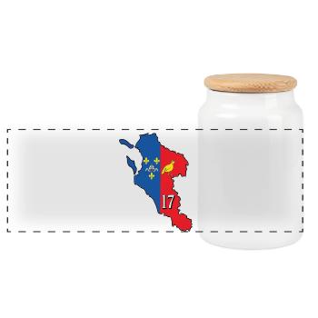 Charente-maritime - Boîte à biscuits avec couvercle en bois - blanc - Devant